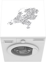 Wasmachine beschermer mat - Nederland - Landkaart - Wit - Breedte 60 cm x hoogte 60 cm