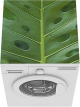 Wasmachine beschermer mat - Close-up van een Monsterablad - Breedte 60 cm x hoogte 60 cm