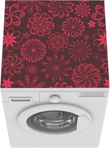 Wasmachine beschermer mat - Bloemen - Roze - Patronen - Breedte 60 cm x hoogte 60 cm