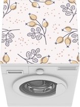 Wasmachine beschermer mat - Patroon - Planten - Bloemen - Breedte 60 cm x hoogte 60 cm