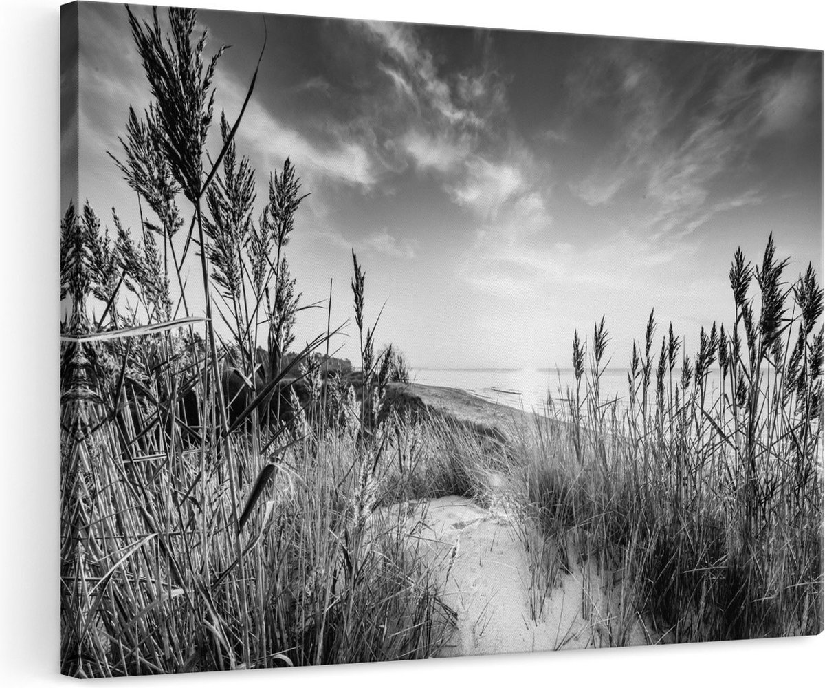 Tableau Toile ARTTOR 120x80cm - Paysage Marin, Plage Et Dune (décoration Murale, Neuve)