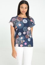 Cassis Dames Cassis - Bedrukt met grafische cirkels - T-shirt - Maat 40