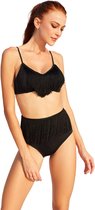 No Gossip Bustier Bikiniset Hoge Taille met Franjes en zacht borstkussen BLACK 42