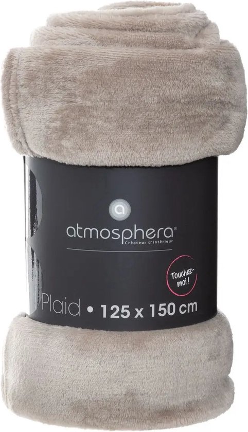 flanelle unie gris 125x150 couverture polaire à carreaux, beige