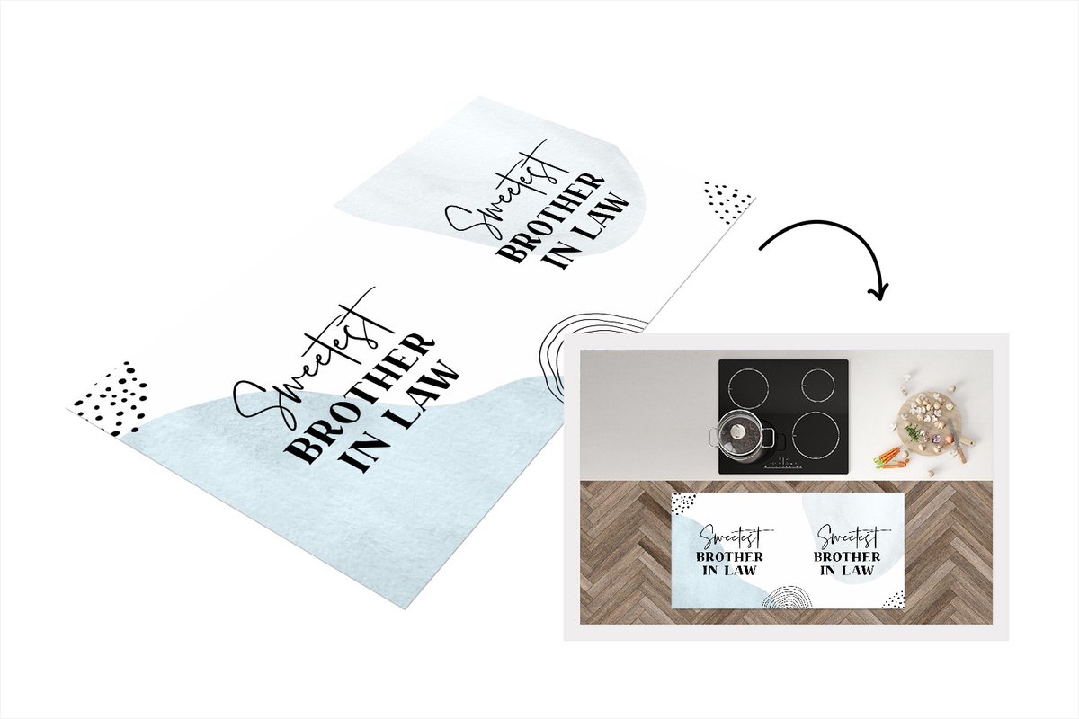 KitchenYeah Keukenloper - Loper keuken - Quotes - Brother - Liefde - Brother in law - 120x60 cm - Keukenloper vinyl Multicolor