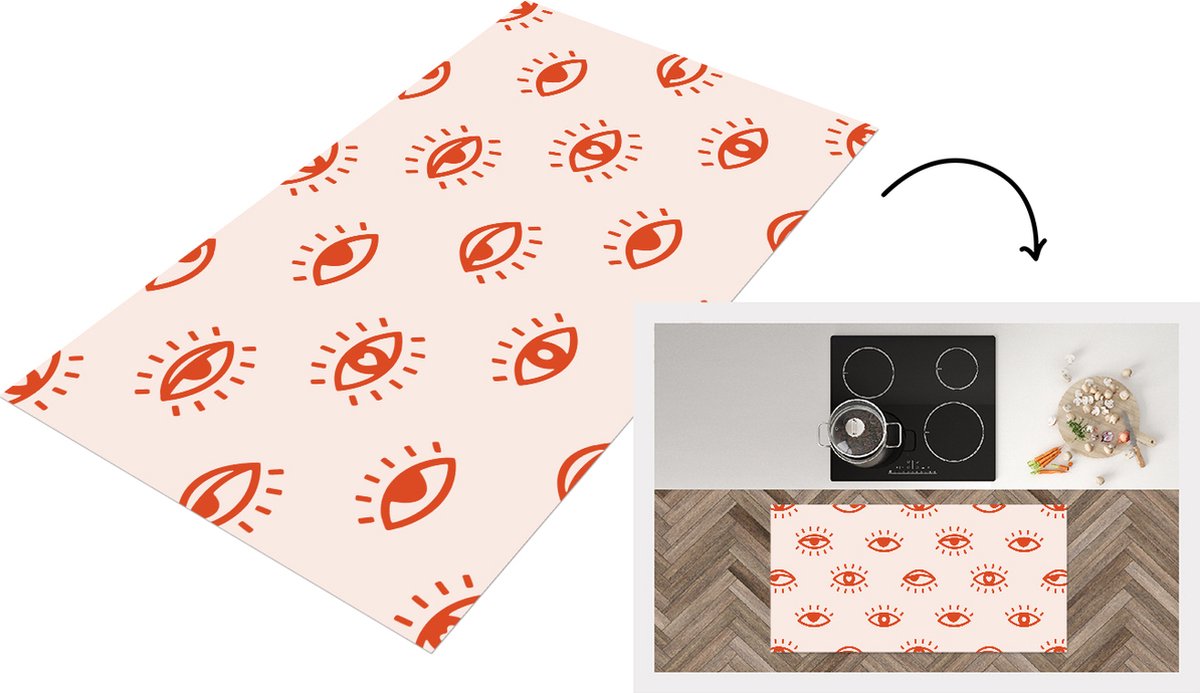 KitchenYeah Keukenloper - Loper keuken - Boho - Oog - Patronen - Keukenloper vinyl multicolor, foto 4