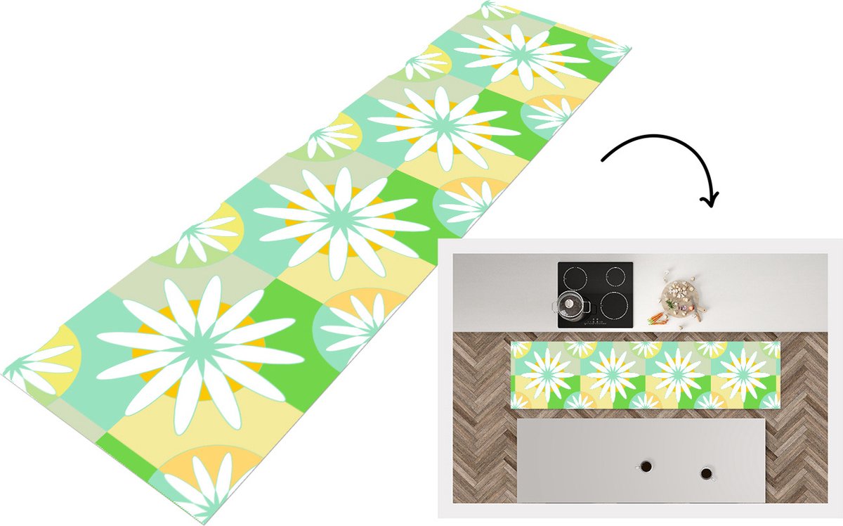 KitchenYeah Keukenloper - Loper keuken - Bloemen - Zomer - Patronen - Keukenloper vinyl Multicolor
