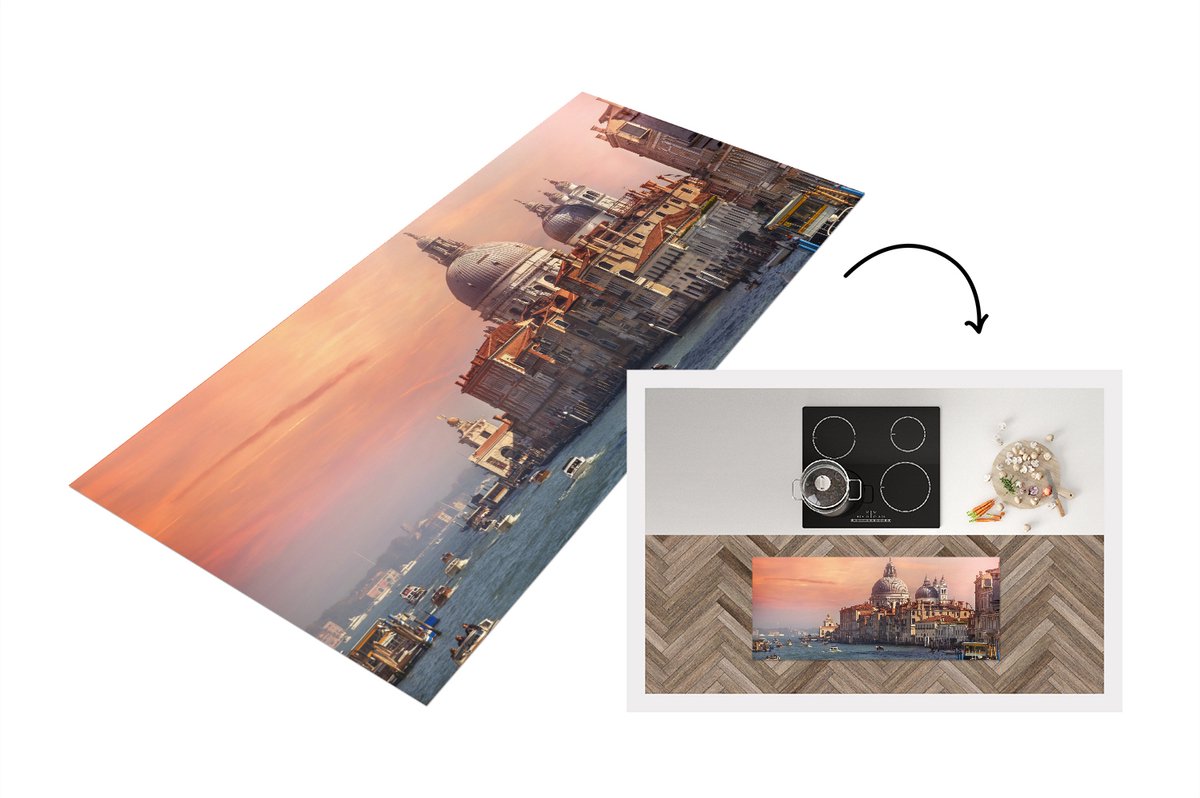 KitchenYeah Keukenloper - Loper keuken - Italië - Venetië - Canal Grande - 120x50 cm - Keukenloper vinyl Multicolor