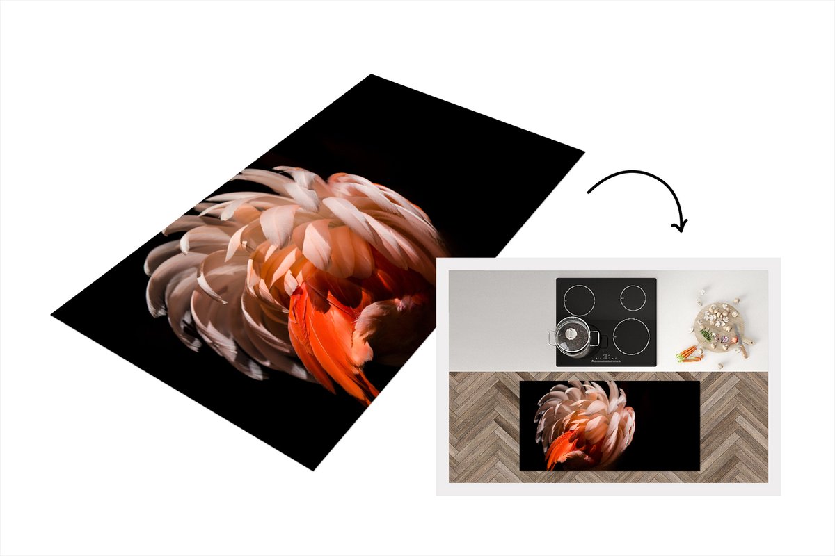 KitchenYeah Keukenloper - Loper keuken - Flamingo - Veren - Licht - Macro - Keukenloper vinyl, foto 2