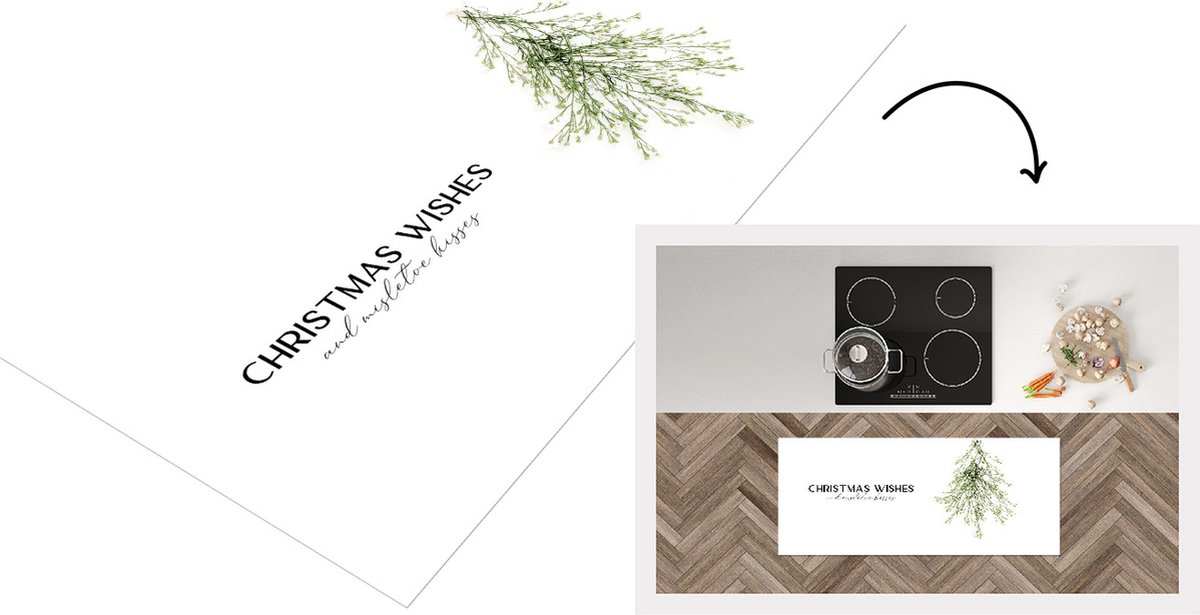 KitchenYeah Keukenloper - Loper keuken - Kerst - Versiering - Kerstboom - 120x50 cm - Keukenloper vinyl Multicolor