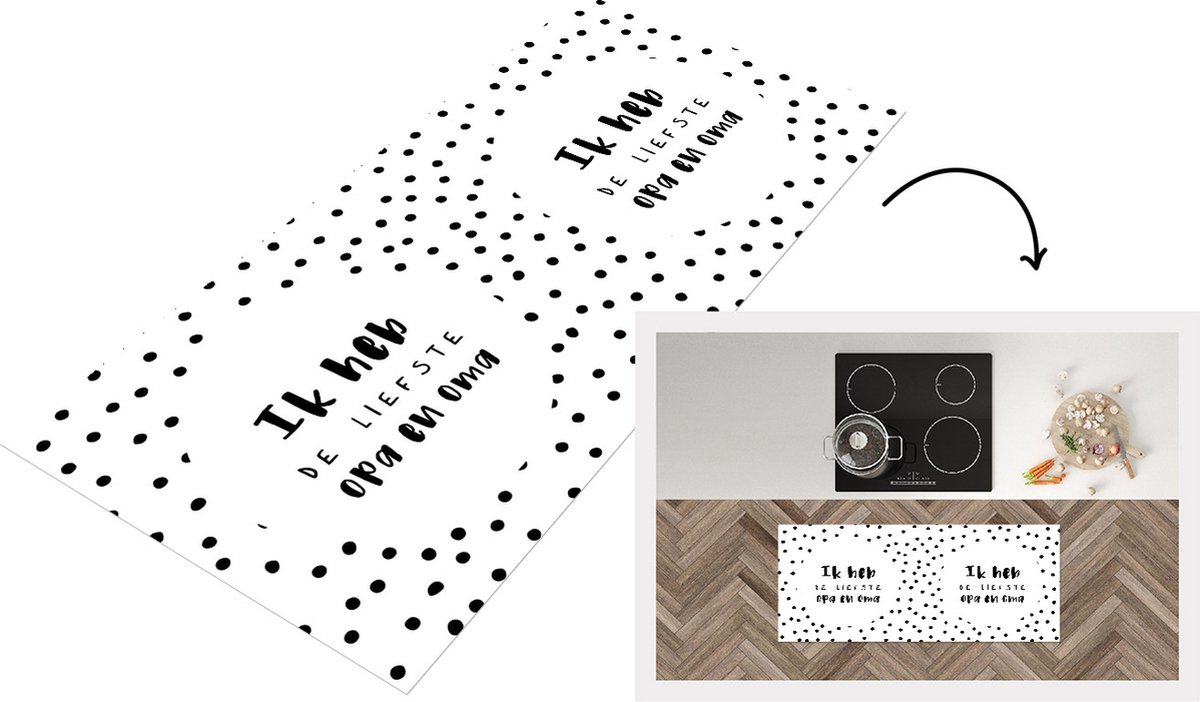 KitchenYeah Keukenloper - Loper keuken - Spreuken - 'Ik heb de liefste opa en oma' - Quotes - 120x50 cm - Keukenloper vinyl Multicolor