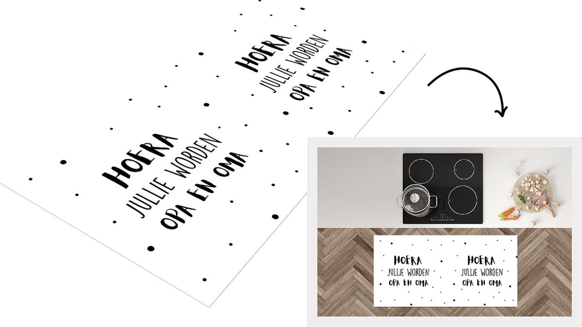 KitchenYeah Keukenloper - Loper keuken - Quotes - 'Hoera jullie worden opa en oma' - Spreuken - 120x60 cm - Keukenloper vinyl Multicolor