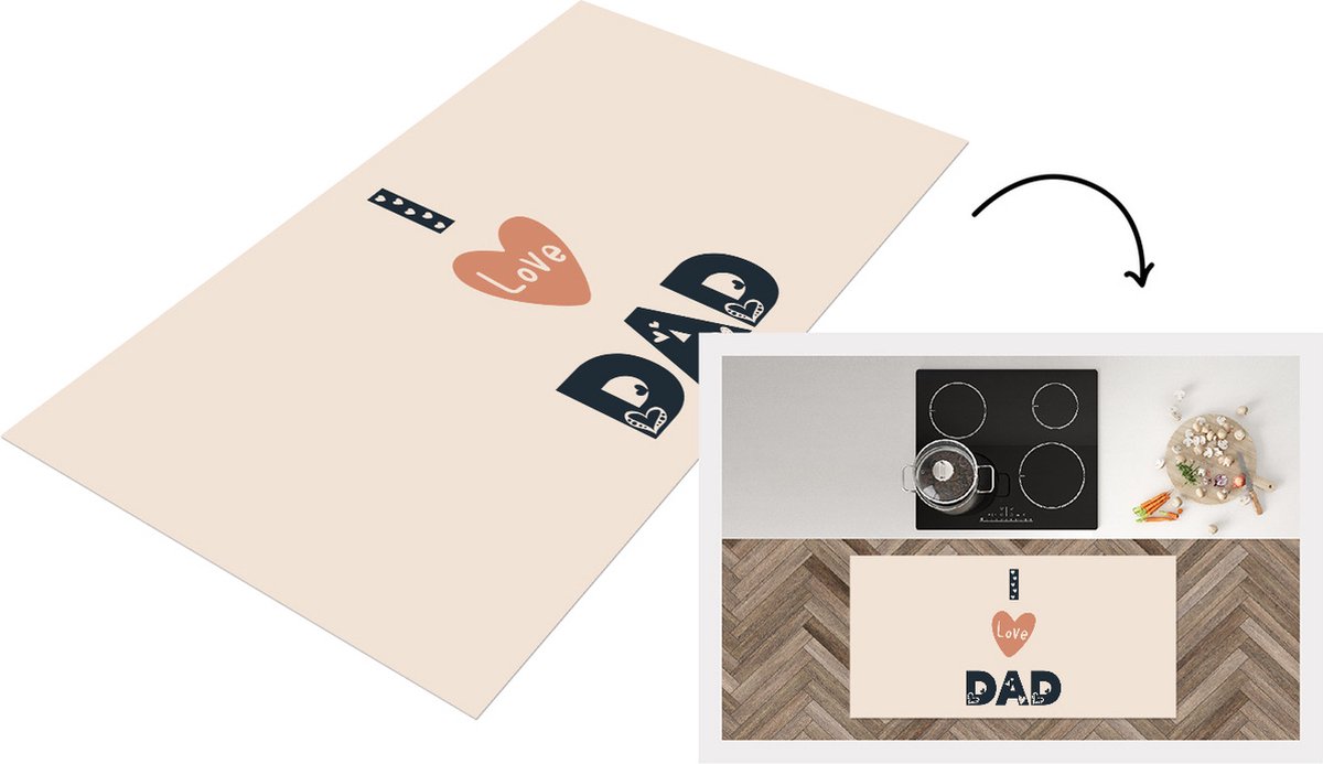 KitchenYeah Keukenloper - Loper keuken - Vaderdag - Spreuken - Quotes - I love dad - 120x60 cm - Keukenloper vinyl Multicolor