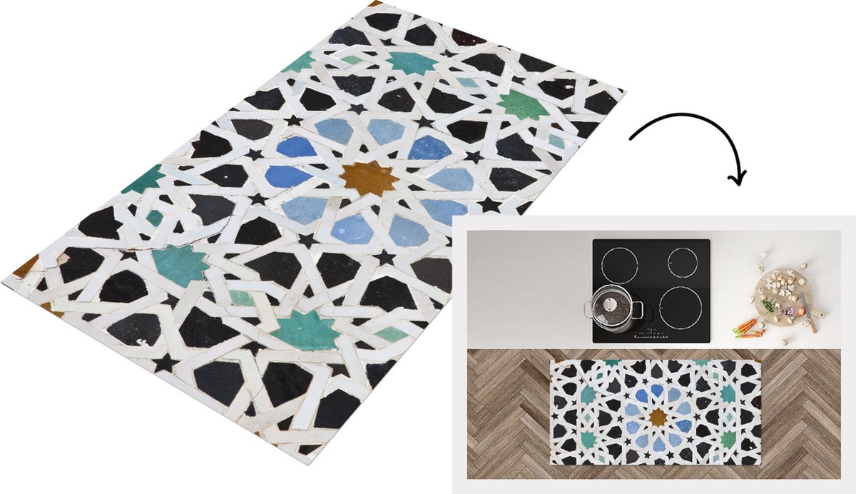 KitchenYeah Keukenloper - Loper keuken - Een Marokkaanse Mozaïekdetail - Keukenloper vinyl multicolor, foto 2