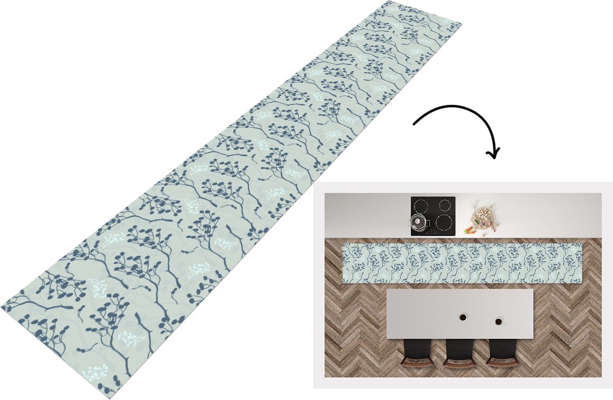 KitchenYeah Keukenloper - Loper keuken - Patronen - Tuin - Takken - 300x50 cm - Keukenloper vinyl Multicolor