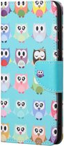 Blauw uiltjes book case hoesje Samsung Galaxy A53