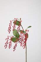 Fruittakken Bessen - topkwaliteit decoratie - Rood - zijden tak - 102 cm hoog