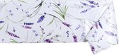 Raved Tafelzeil Lavendel Bloemen 140 cm x  500 cm - Wit - PVC - Afwasbaar
