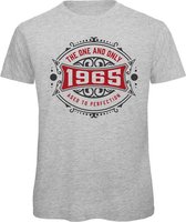 1965 The One And Only | Feest Kado T-Shirt Heren - Dames | Antraciet - Donker Rood | Perfect Verjaardag Cadeau Shirt | Grappige Spreuken - Zinnen - Teksten | Maat S