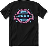 2009 Premium Quality | Feest Kado T-Shirt Heren - Dames | Licht Roze - Licht Blauw | Perfect Verjaardag Cadeau Shirt | Grappige Spreuken - Zinnen - Teksten | Maat S