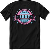 1927 Premium Quality | Feest Kado T-Shirt Heren - Dames | Licht Roze - Licht Blauw | Perfect Verjaardag Cadeau Shirt | Grappige Spreuken - Zinnen - Teksten | Maat L