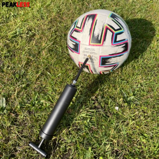 Peakless® Ballenpomp - Voetbalpomp met Extra Naald - Pomp Universeel - Opbergvakje - Zwart - Peakless