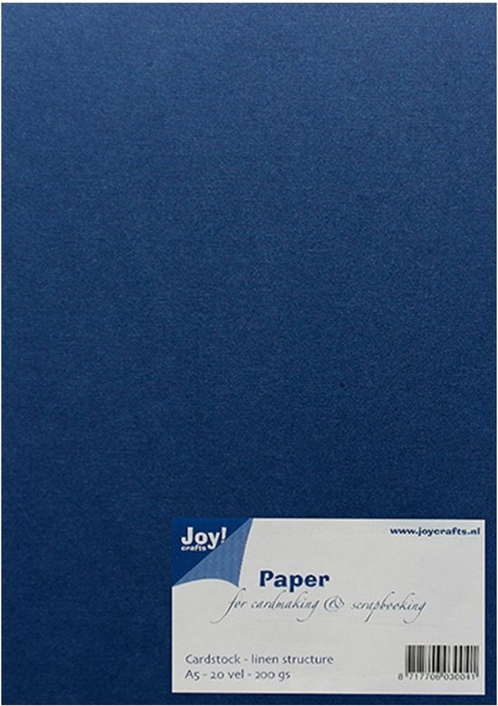 Joy! Crafts Papierset linnen structuur - donker blauw 8099/0247 A5 20 vel