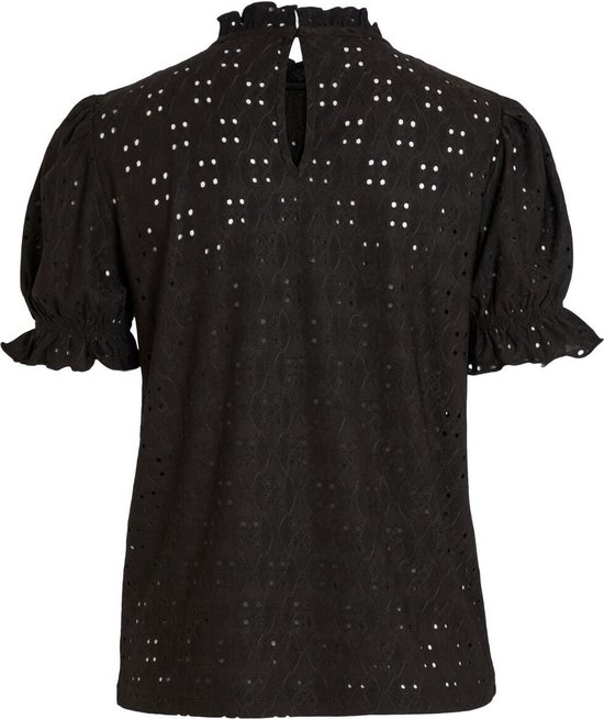 VILA VIKAWA FLOUNCE SU - NOOS - T-shirt con stampa - black/nero