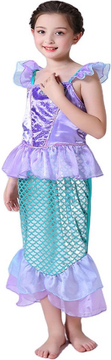 Joya Kids® Zeemeermin Verkleedjurk | Prinsessenjurk | Mermaid Verkleedkleding | Maat 140-146 (140) | Jurk + Mermaid Kroontje | Cadeau meisje Sinterklaas — afbeelding 6