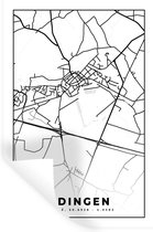 Muurstickers - Sticker Folie - Stadskaart – Plattegrond – België – Zwart Wit – Edingen – Kaart - 80x120 cm - Plakfolie - Muurstickers Kinderkamer - Zelfklevend Behang - Zelfklevend behangpapier - Stickerfolie