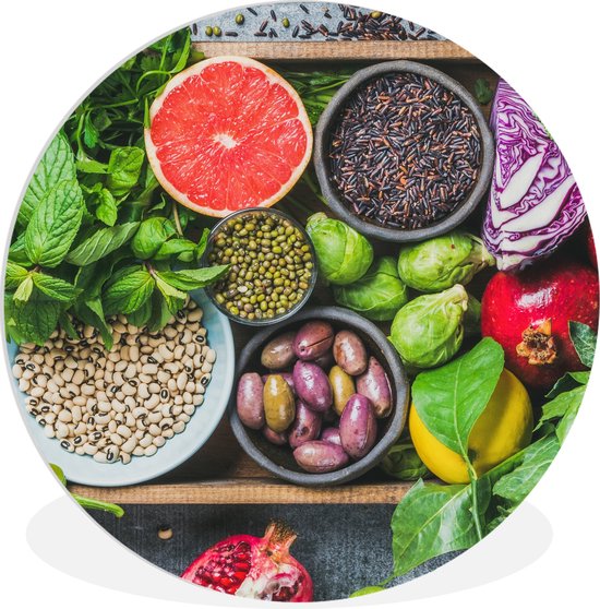 Wall Circle - Wall Circle Indoor - Box - Fruit - Healthy - ⌀ 120 cm - Décoration murale - Peintures Ronds XXL