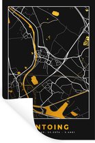 Muurstickers - Sticker Folie - Antoing - Goud - Kaart - Plattegrond - Stadskaart - 60x90 cm - Plakfolie - Muurstickers Kinderkamer - Zelfklevend Behang - Zelfklevend behangpapier - Stickerfolie