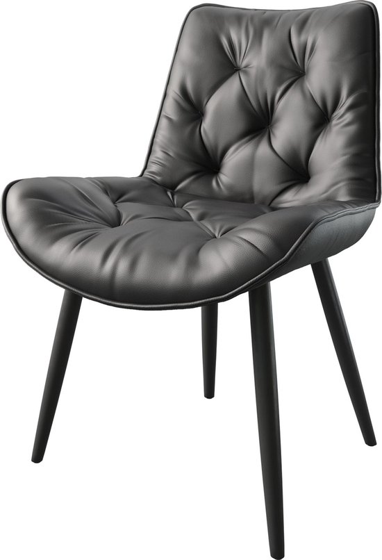 Chaise Taimi- Flex 4 pieds conique cuir noir noir