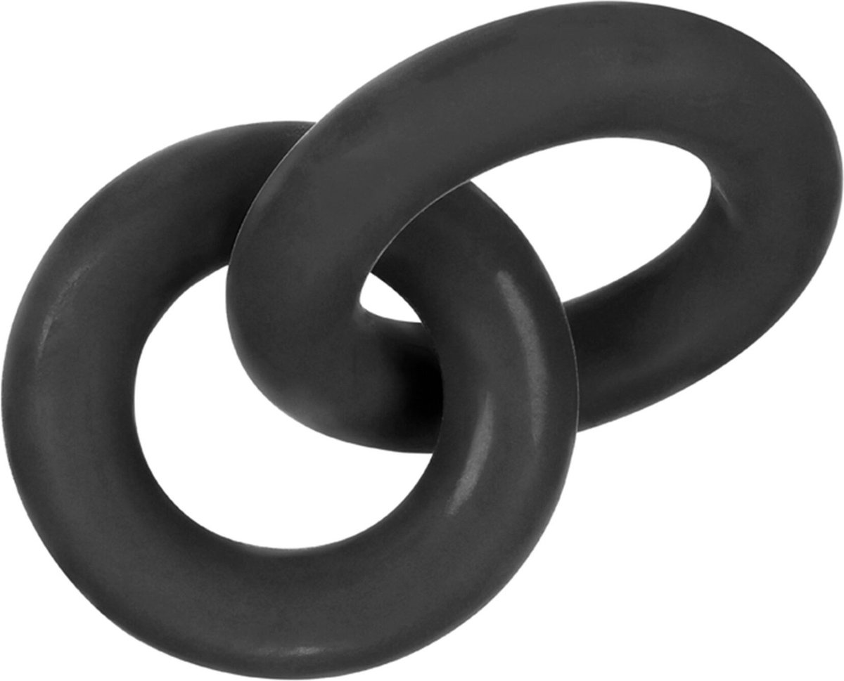 Hunkyjunk - Duo Linked Cock and Ball Rings - Rings Zwart