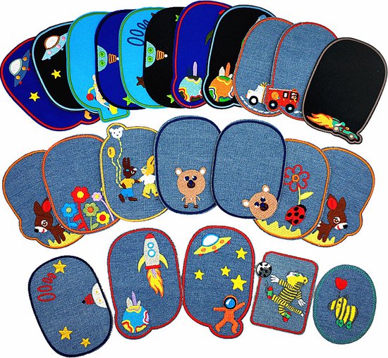 Space/ Animaux Jeans trim Series - Ensemble de 23 pièces - application de tissu et de repassage