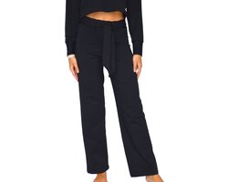 Zwarte dames kledingset met hoge taille broek - Flared - Dames kleding - High waist - Crop top - zwart - M