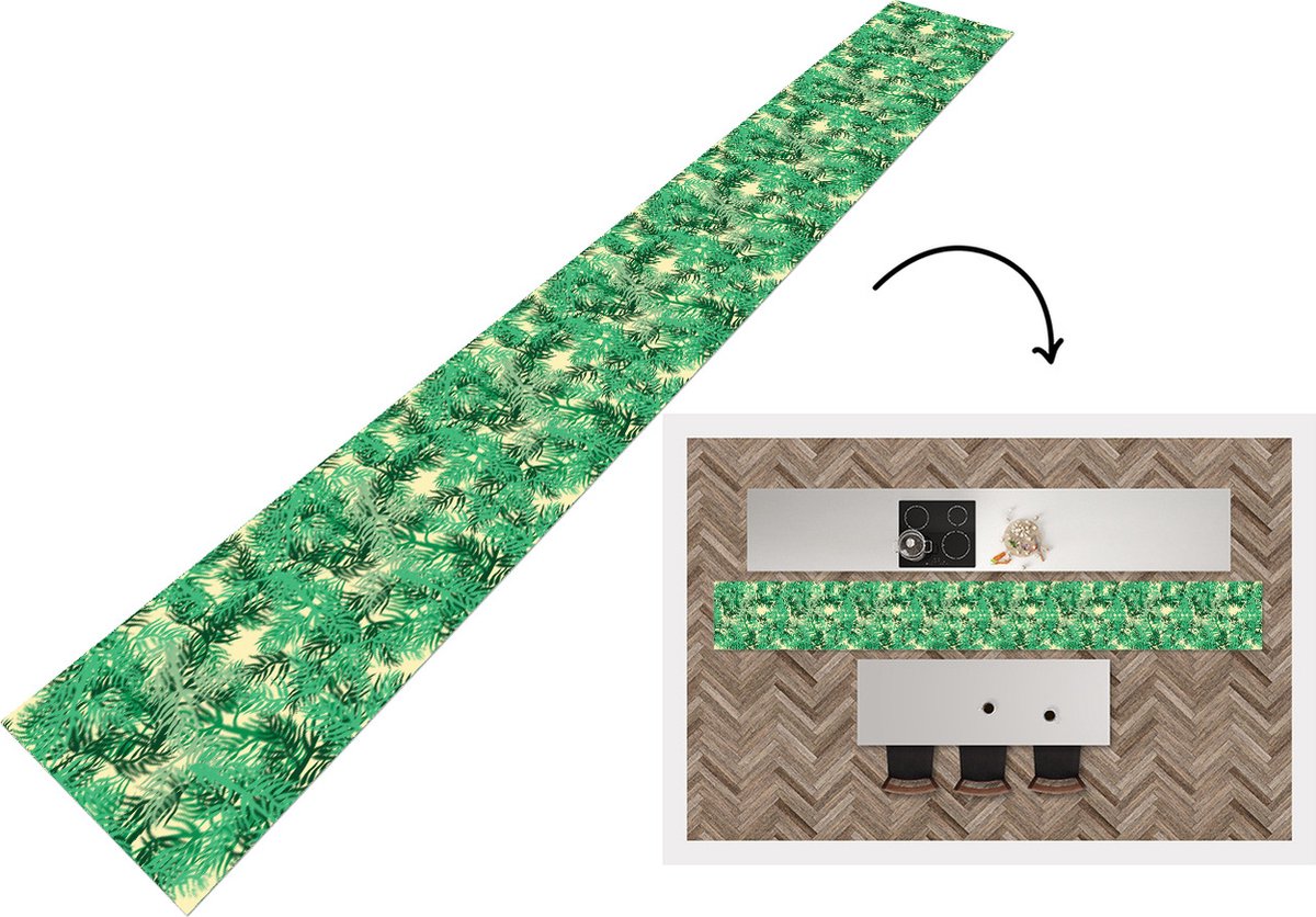 KitchenYeah Keukenloper - Keukenmat - Jungle - Patronen - Camouflage - 400x50 cm - Keuken vloerkleed Multicolor