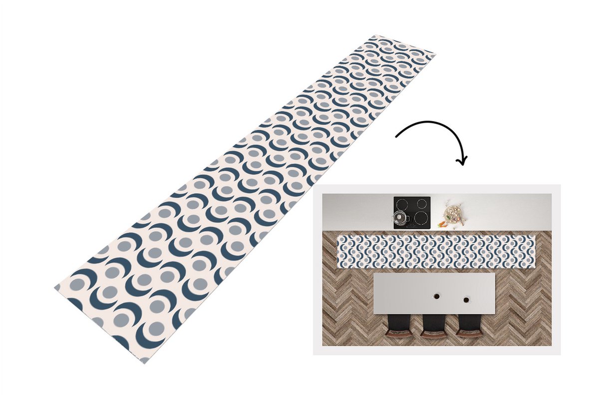 KitchenYeah Keukenloper - Keukenmat - Maan - Design - Cirkel - Keuken vloerkleed Multicolor