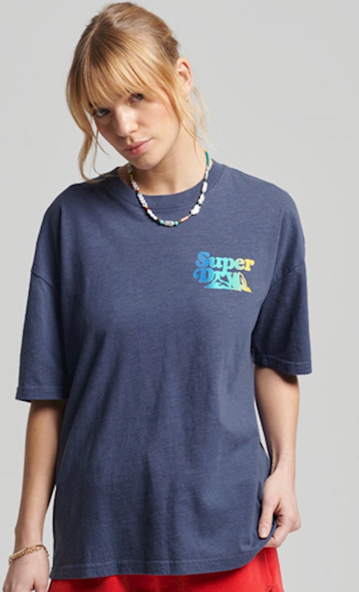 Superdry Dames tshirt Vintage Cali T-shirt Blauw
