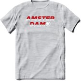 Amsterdam T-Shirt | Souvenirs Holland Kleding | Dames / Heren / Unisex Koningsdag shirt | Grappig Nederland Fiets Land Cadeau | - Licht Grijs - Gemaleerd - L