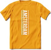 Amsterdam T-Shirt | Souvenirs Holland Kleding | Dames / Heren / Unisex Koningsdag shirt | Grappig Nederland Fiets Land Cadeau | - Geel - 3XL