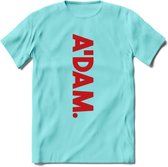 A'Dam Amsterdam T-Shirt | Souvenirs Holland Kleding | Dames / Heren / Unisex Koningsdag shirt | Grappig Nederland Fiets Land Cadeau | - Licht Blauw - XL