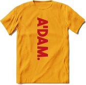 A'Dam Amsterdam T-Shirt | Souvenirs Holland Kleding | Dames / Heren / Unisex Koningsdag shirt | Grappig Nederland Fiets Land Cadeau | - Geel - L