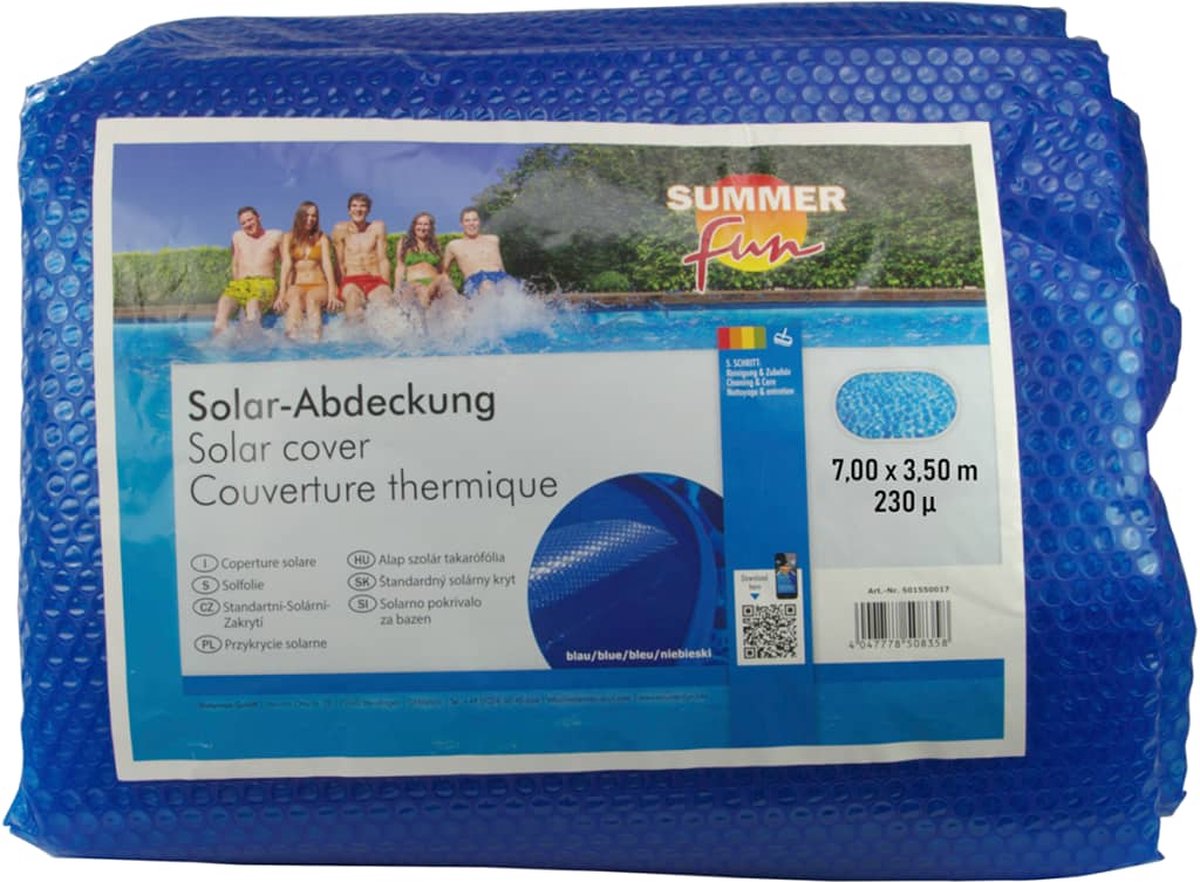 Summer Fun Zomerzwembadhoes solar ovaal 700x350 cm PE blauw