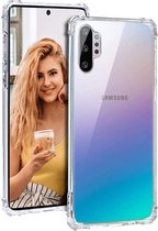 LuxeBass Hoesje geschikt voor Samsung Galaxy Note 10 Plus - Anti Shock - Silicone case - Kunststof - Soft cover - Schokbestendig - Transparant