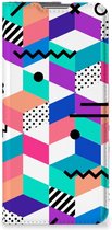 GSM Hoesje Gepersonaliseerd Cadeau OPPO Find X5 Pro Wallet Case Blokken Kleurrijke