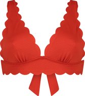 Hunkemöller Dames Badmode Triangle bikinitop Scallop  - Rood - maat M