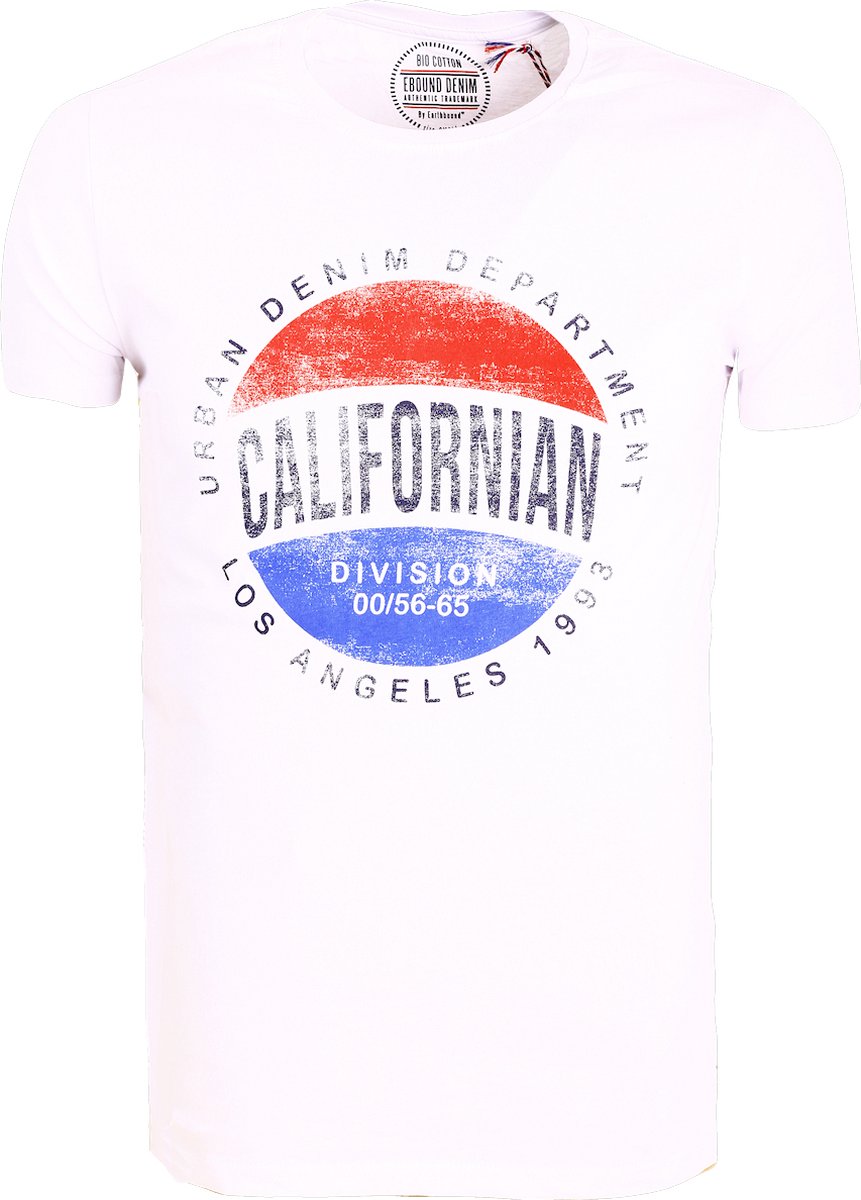 T-shirt Ronde Hals Wit Bio Katoen California E-Bound 150345 - M