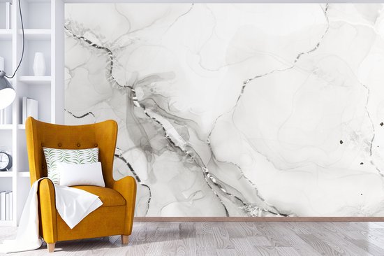 Papier Peint - Papier Papier peint photo Marbre - Zwart - Motifs - Largeur 330 cm x Hauteur 220 cm