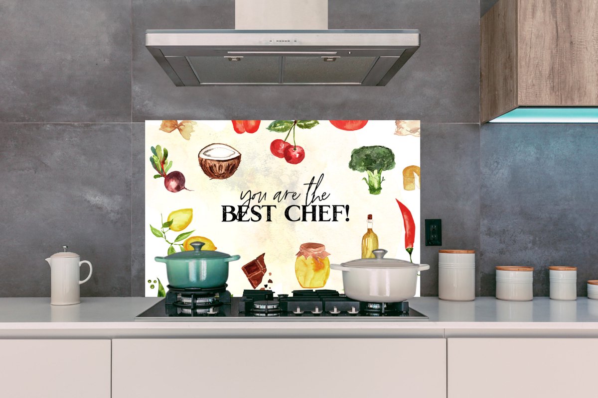 KitchenYeah Spatscherm 100x65 cm - You are the best chef thumbnail 6